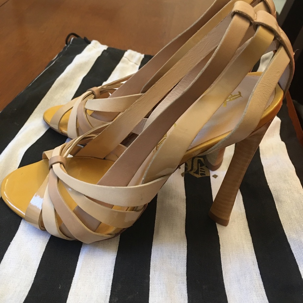 L.A.M.B. Beige Strappy Heels - Picture 4 of 8